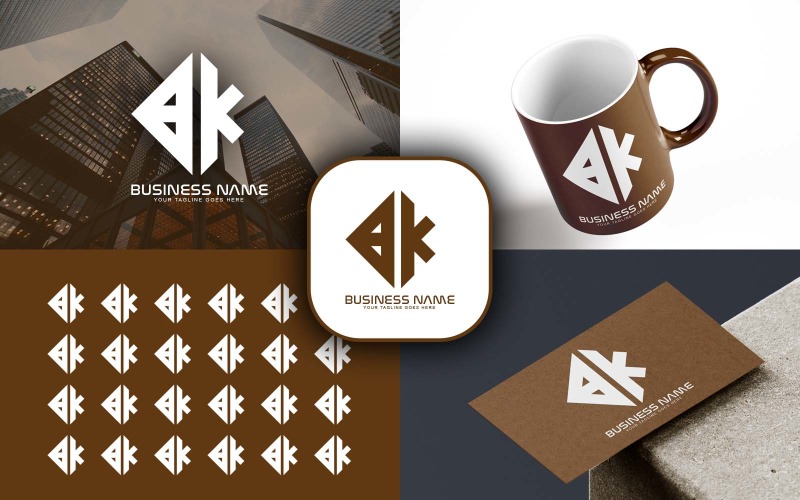 Design profissional de logotipo de letra BK para sua empresa - identidade de marca