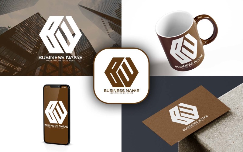 Design profissional de logotipo de letra BW para sua empresa - identidade de marca
