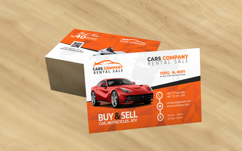 Orange-Car Rental névjegykártya