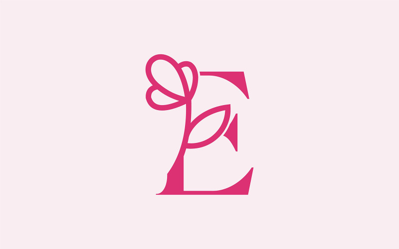 Piękna moda uroda Logo litera E