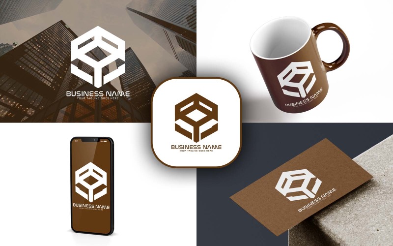 Professionell BY Letter Logo Design för ditt företag - varumärkesidentitet