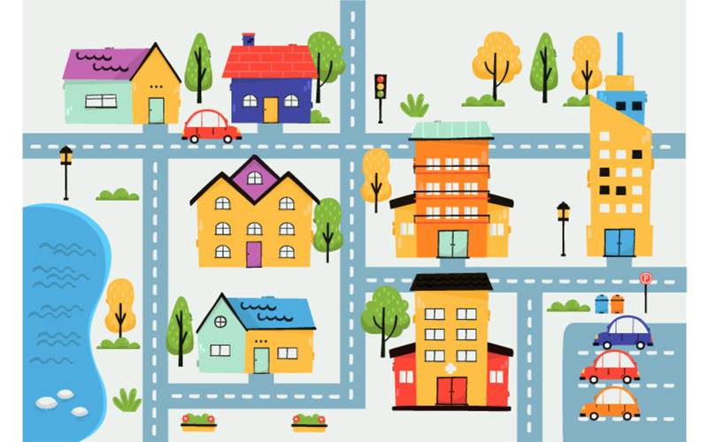 Ručně Kreslené Mapové Ilustrace