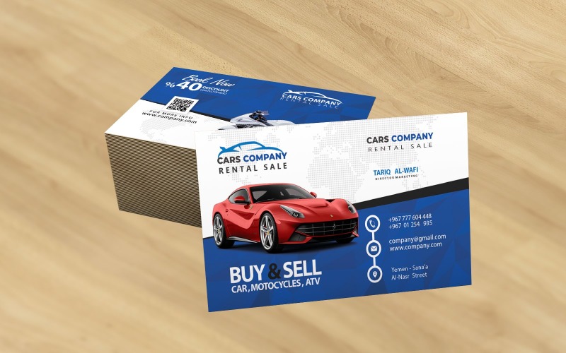 Візитна картка Blue-прокат автомобілів