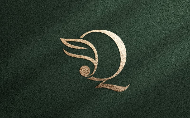 Logo di nozze di massaggio cosmetico della stazione termale di bellezza Q