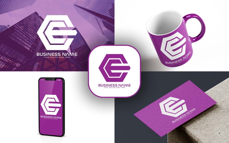 Création de logo de lettre CE professionnelle pour votre entreprise - Identité de marque