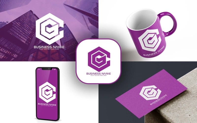 Création de logo de lettre CG professionnelle pour votre entreprise - Identité de marque