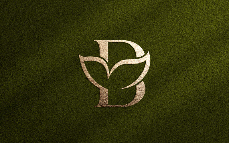 Blommig skönhetslogotyp Leaf Natural Letter B