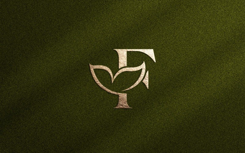 Bellezza floreale Logo Foglia Naturale Lettera F