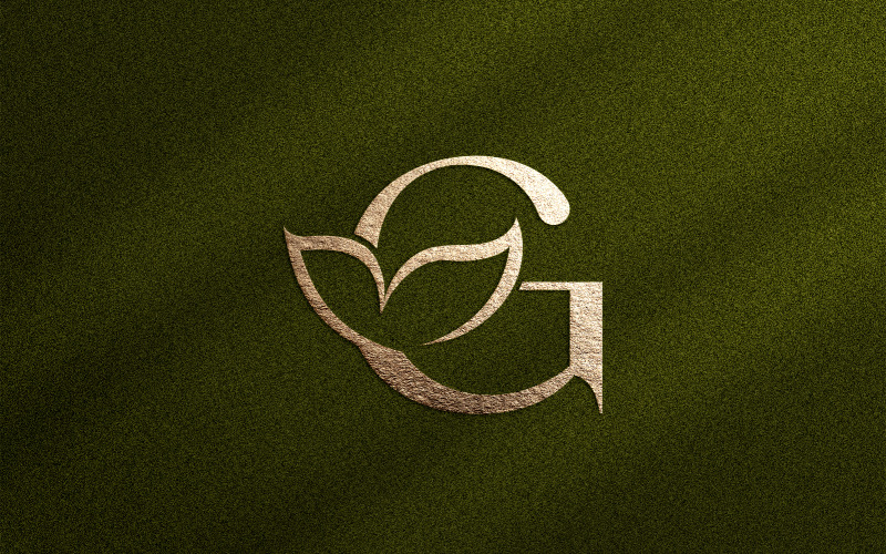 Blommig skönhetslogotyp Leaf Natural Letter G