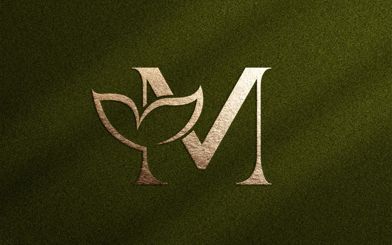 Çiçek Güzellik Logo Yaprak Doğal M Harfi