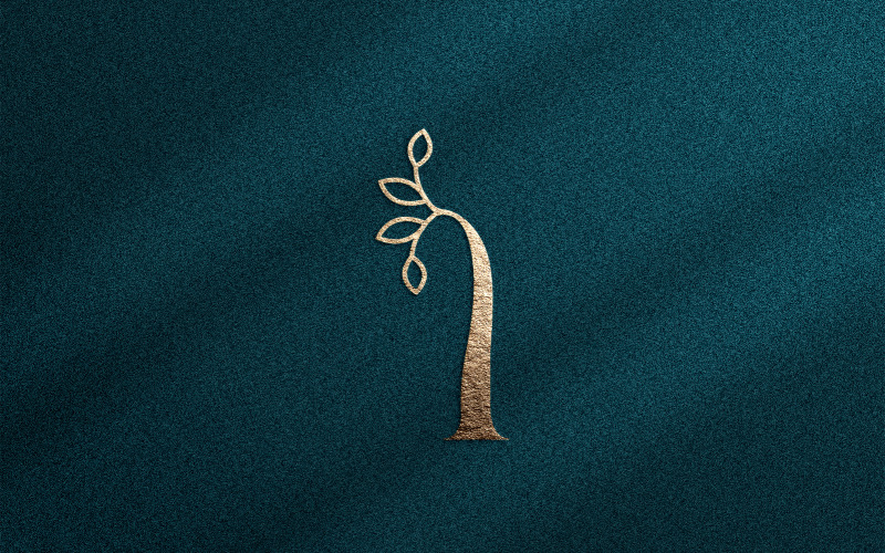 Logotipo de belleza de corona de hoja natural de oro rosa I