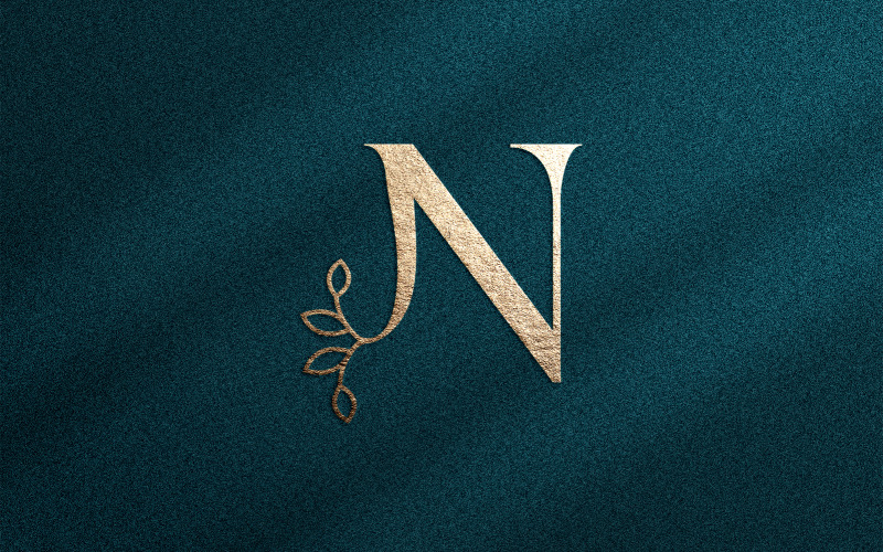 Rose Gold Nature Leaf Crown Beauty Logo N