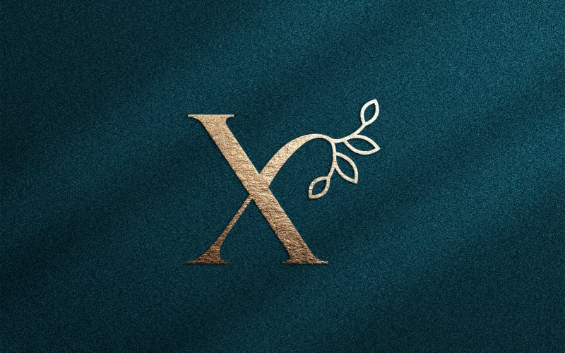 Rose Gold természet levélkorona szépség logó X