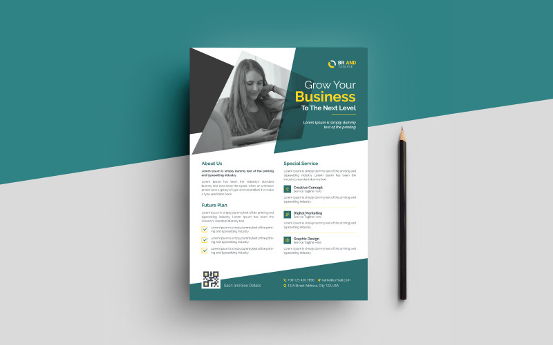 Conception de modèle de flyer de marketing numérique