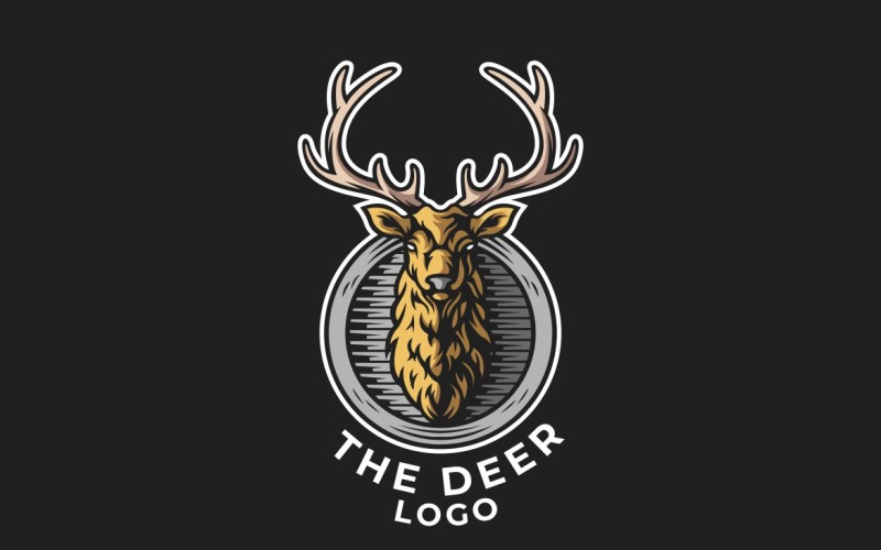Deer Emblem Circle Grafisk logotypdesign