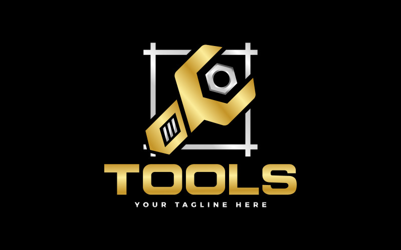 Design de logotipo de ferramentas de reparo de equipamentos de manutenção técnica