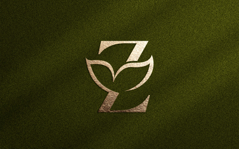 Logotipo de belleza floral Hoja Letra natural Z