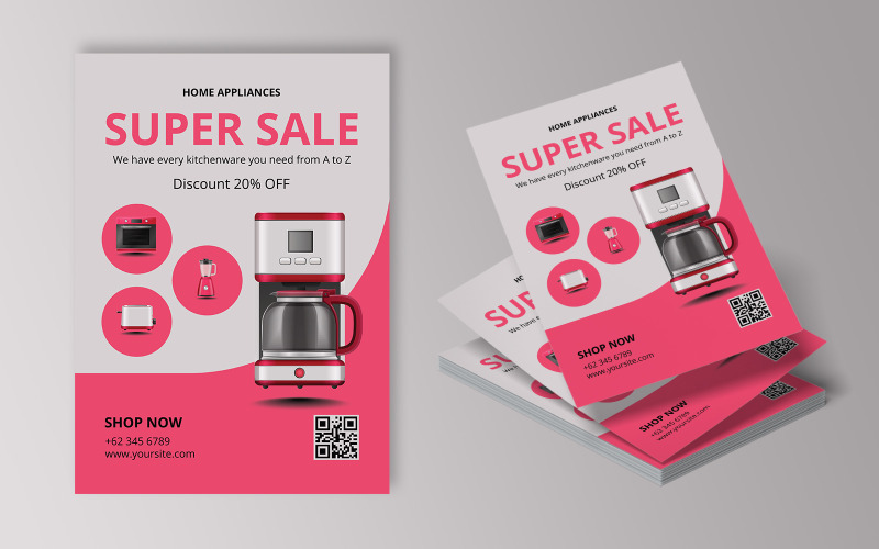 Flyer de modèle d'appareils ménagers