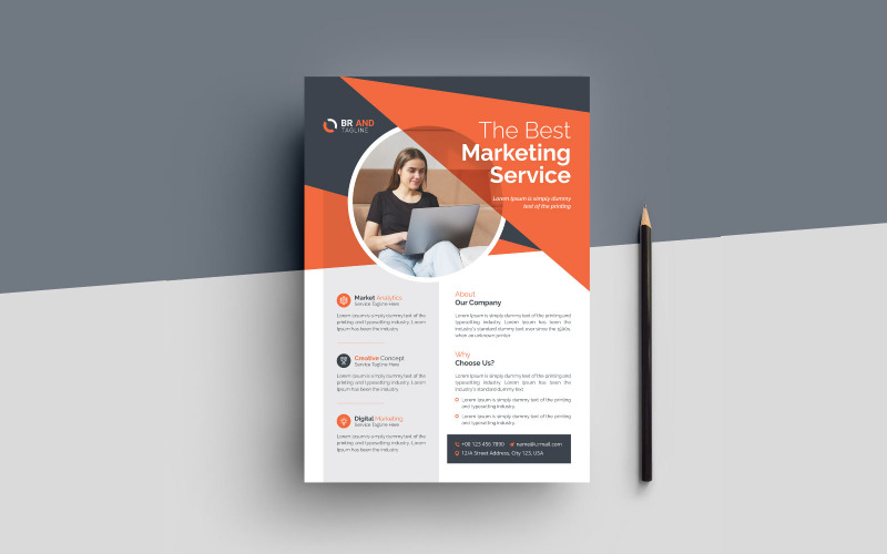 Modèle de flyer d'entreprise minimaliste gratuit