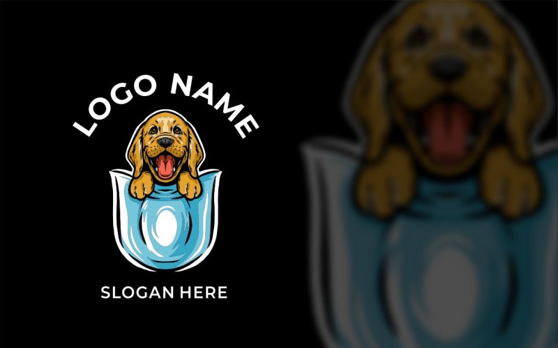 Design gráfico de logotipo de cachorro de bolso