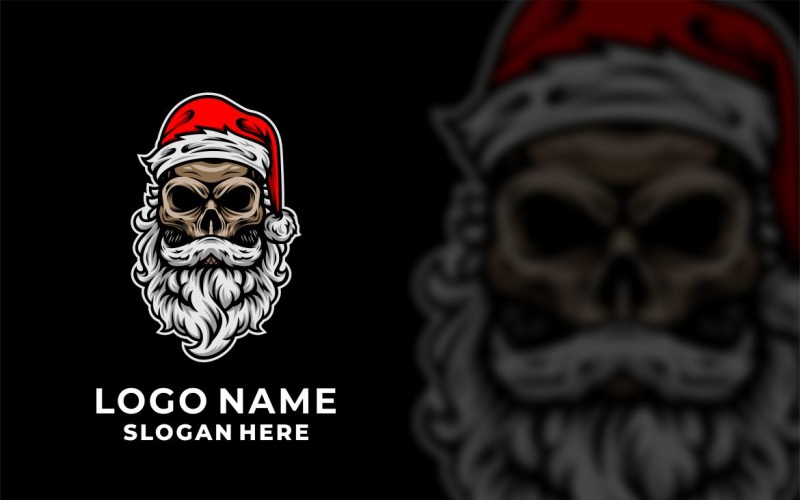 Santa Skull Graphic Logo Design