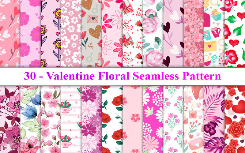 Valentine Flower Seamless Pattern, Flower Seamless Pattern