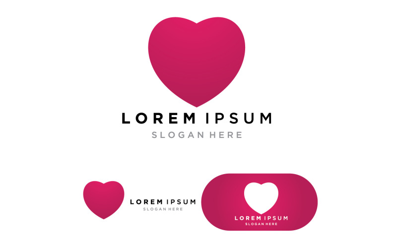 Amour coeur logo et symbole vecteur modèle 1