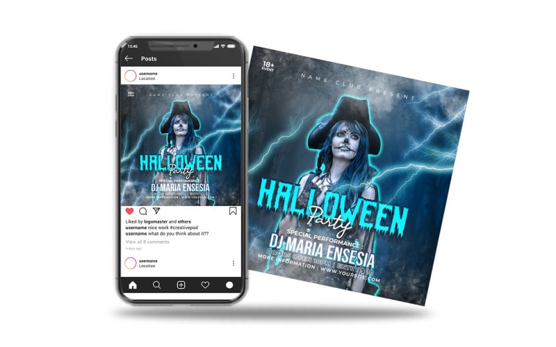 folleto de evento de fiesta de halloween