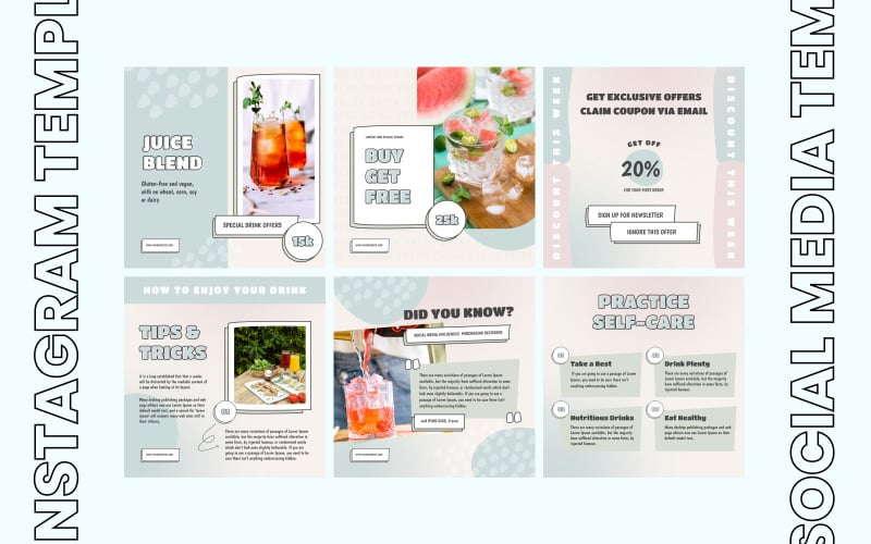Instagram-Postvorlage für Lebensmittel und Getränke