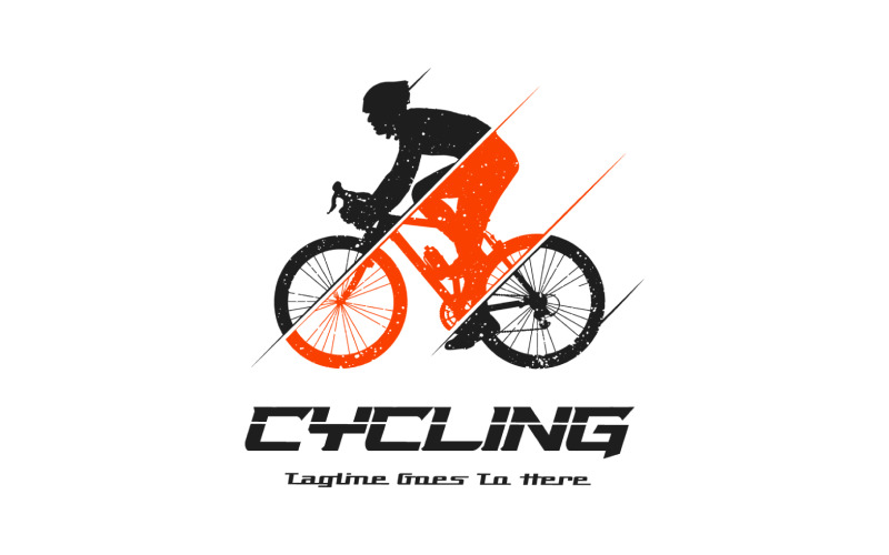 Logo de cyclisme, logo de vélo, logo de vélo, logo de course, modèle vectoriel de conception de logo de cyclisme sportif