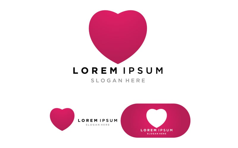 Love heart logo and symbol vector template 1