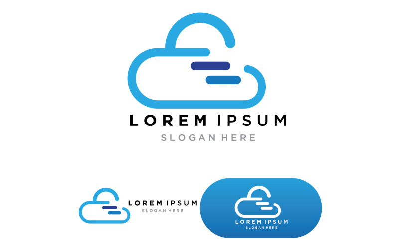 Logo et symboles de données des serveurs cloud version 8