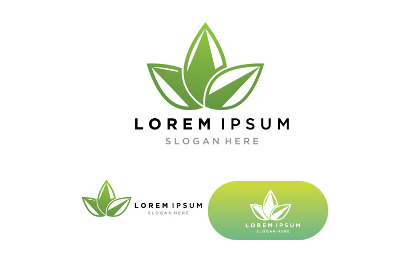 Eco Energy Vector Logo z symbolem liścia 3