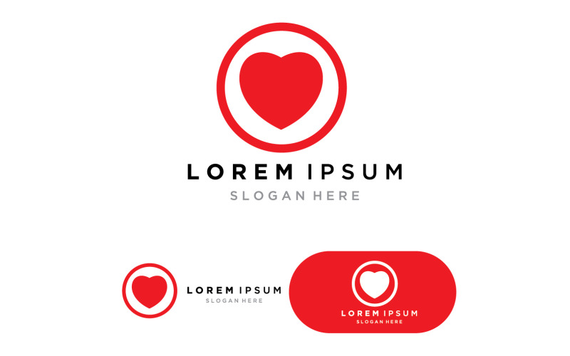 Love heart logo and symbol template vector 2