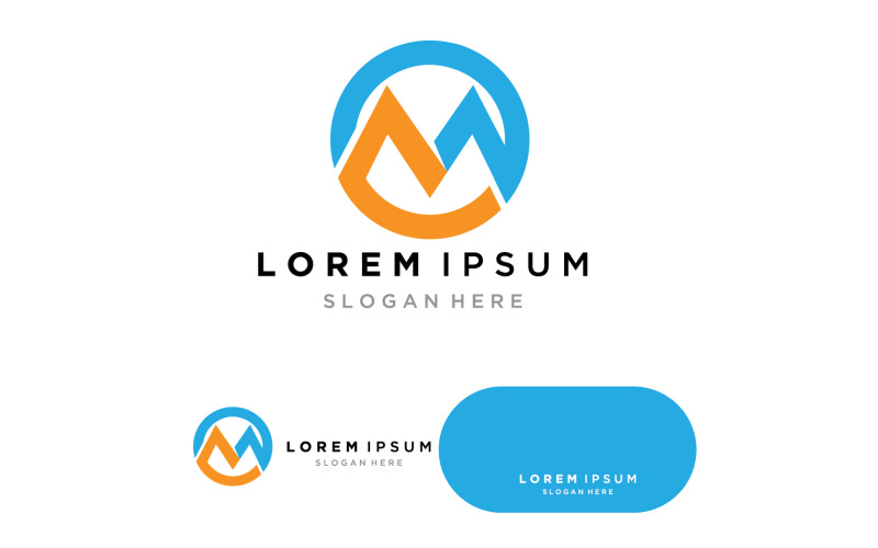 M brief Logo sjabloon vector v1