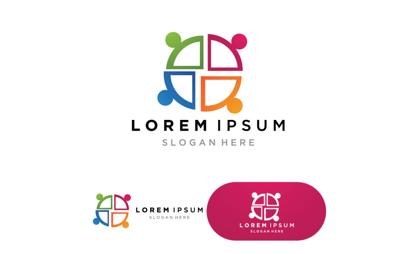 Modèle de conception d'équipe communautaire, de réseau et d'icônes sociales3