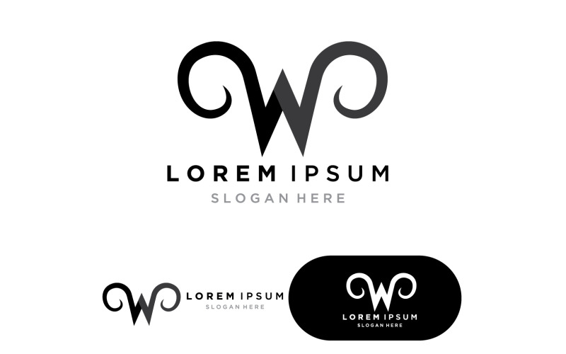 Plantilla de logotipo de letra W versión de ilustración vectorial 1