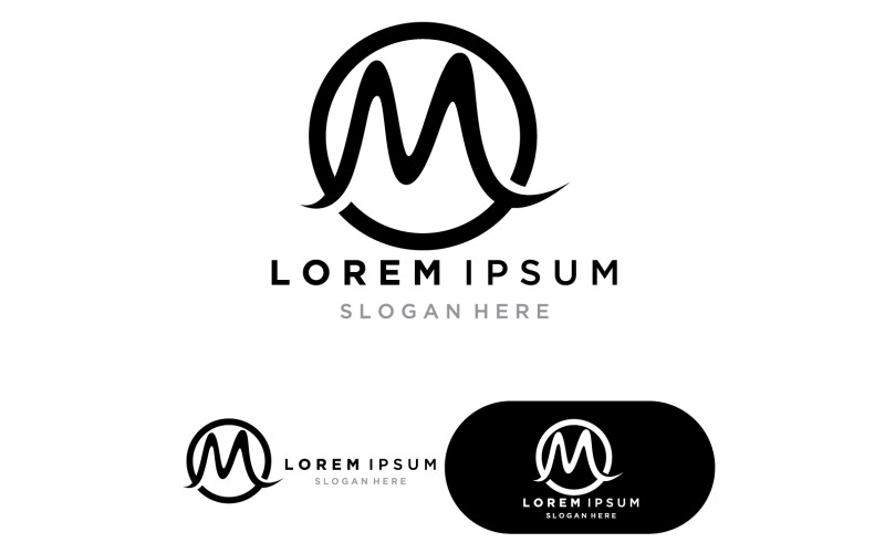 M lettera Logo modello illustrazione vettoriale versione 7