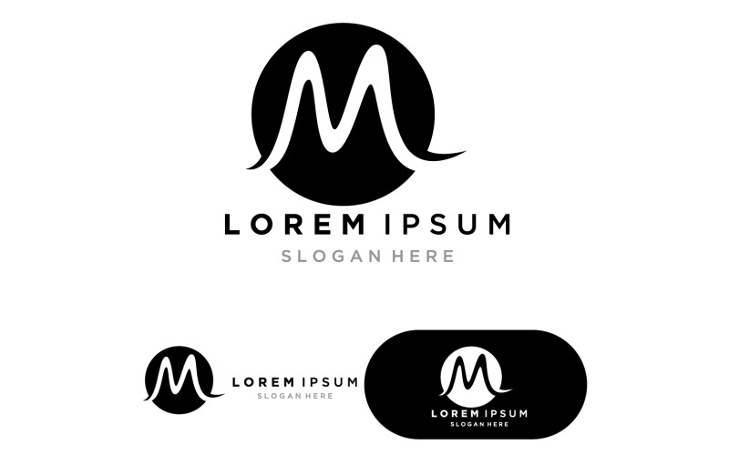 M lettera Logo modello illustrazione vettoriale versione 8