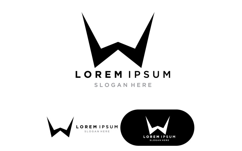 Plantilla de logotipo de letra W versión de ilustración vectorial 9
