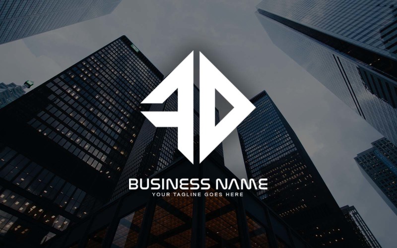 Професійний FD лист дизайн логотипу для вашого бізнесу - фірмова ідентичність