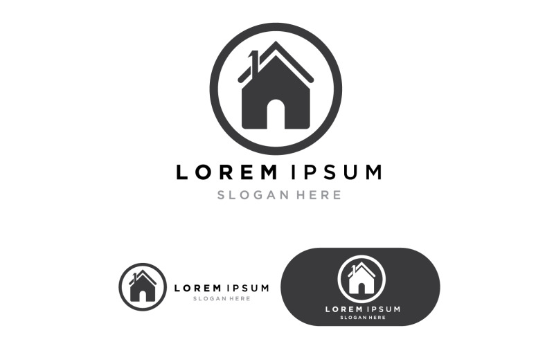 Modèle de logo et symboles de bâtiments résidentiels v18