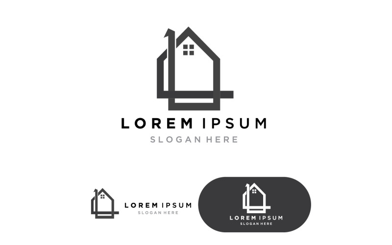 Modello di logo e simboli degli edifici domestici v8