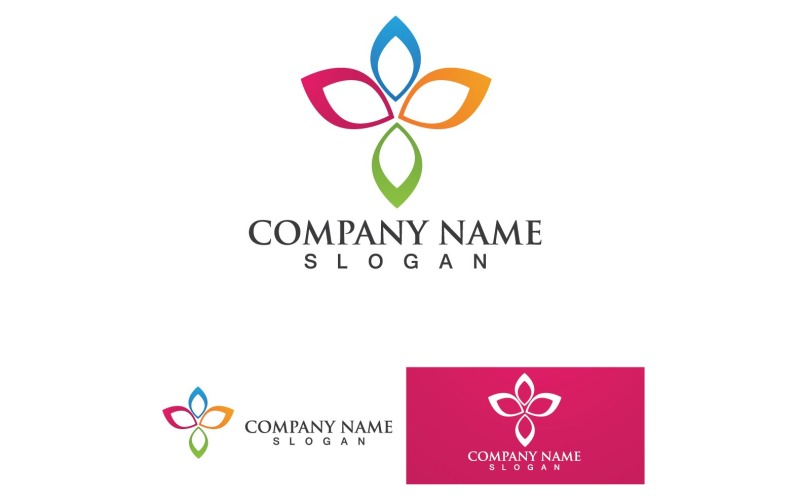 Conception de logo de yoga vecteur de fleur de lotus de méditation humaine v5