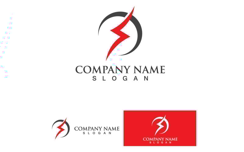 Thunderbolt logo symbol vector version 3 TemplateMonster