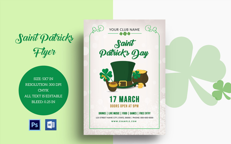 Dépliant d'invitation de la Saint-Patrick