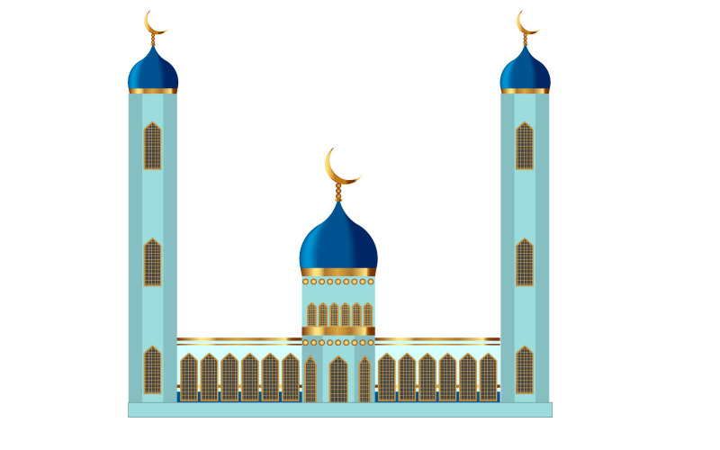 conception de mosquée de vecteur sur fond blanc utilisation pour eid
