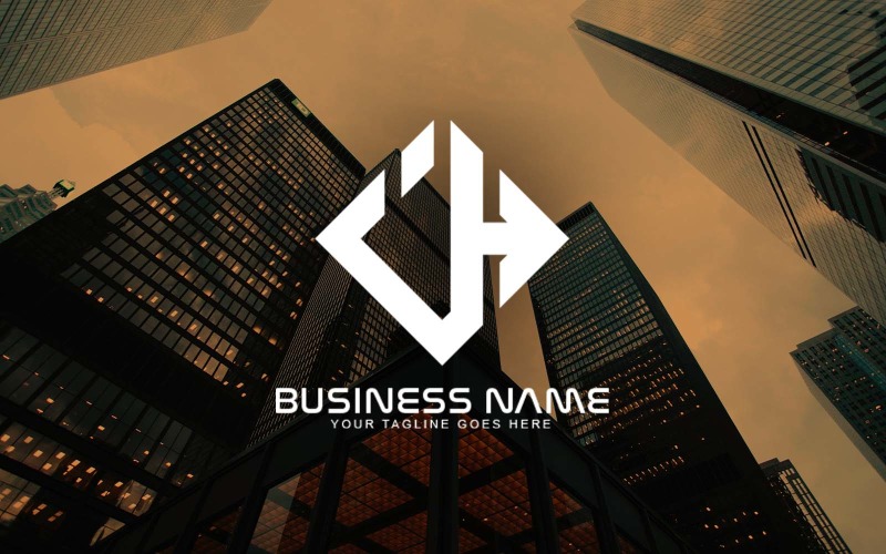 Design profissional de logotipo de carta IH para sua empresa - identidade de marca