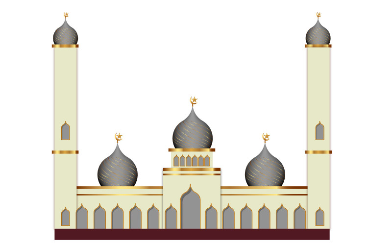 disegno della moschea su sfondo bianco uso vettoriale per eid
