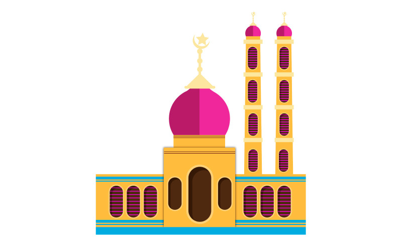 diseño de mezquita vectorial sobre fondo vacío